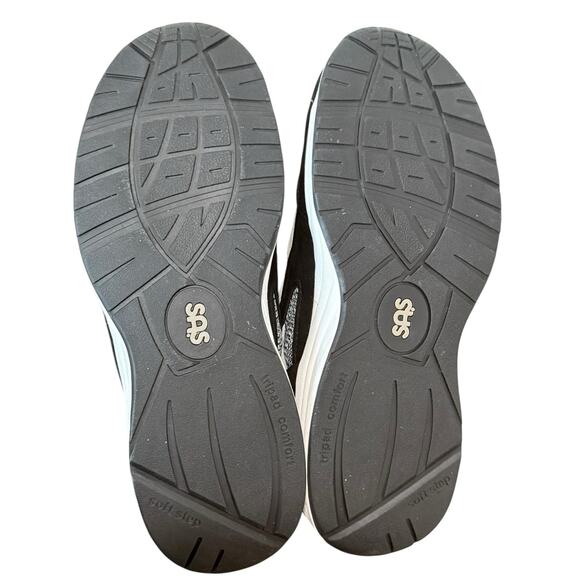 SAS Journey Mesh Sneakers Men 10 Black Suede Lace Up Athletic Comfort Shoes - Picture 11 of 12